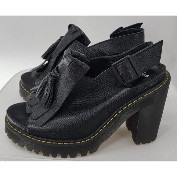Dr. Martens | Shoes | Seraphina Slingback Kiltie Sandal In Black 